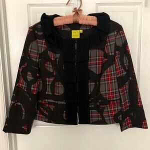 Women's Black and Red Plaid Jacket